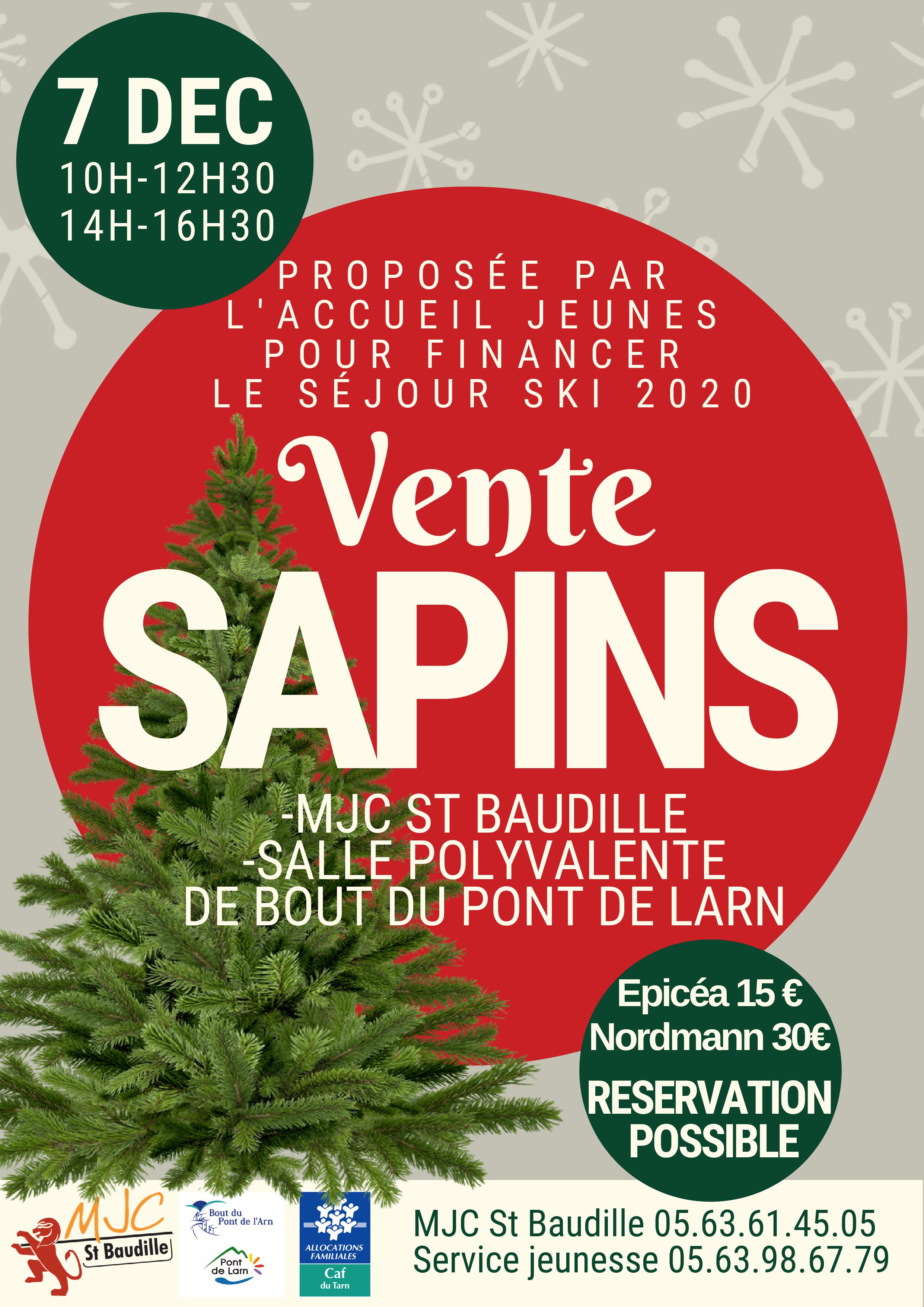 Vente de sapins Maison des Jeunes et de la Culture MJC de SaintBaudille